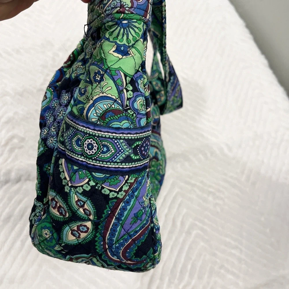 Vera Bradley Hobo Bag Black Green Blue Quilted‎ Shoulder Purse Blue raphsody